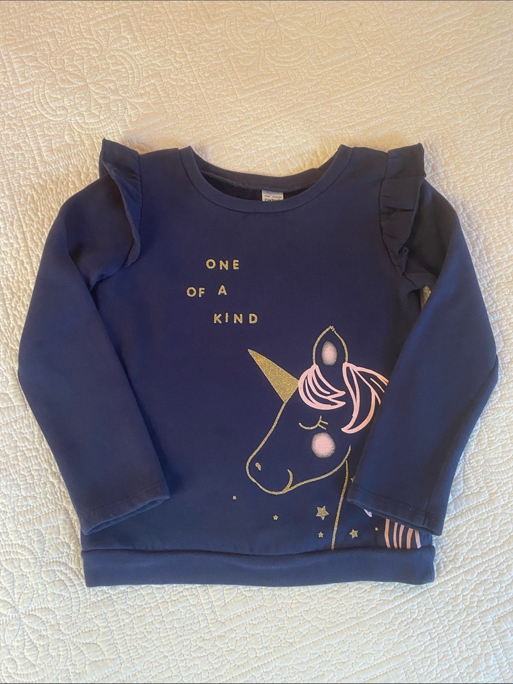 Carter's Navy Unicorn Sweatshirt with Pink & Gold Accents
